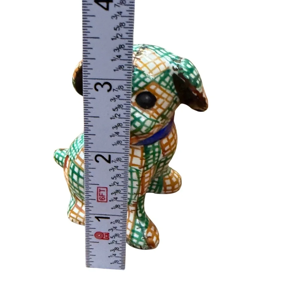 Brayton Laguna‎ Pottery Gingham Dog Shaker Vintage Patchwork Kitsch Folk Art 3